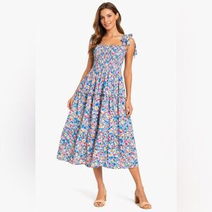 En Saison Floral Smocked Midi Dress NWOT